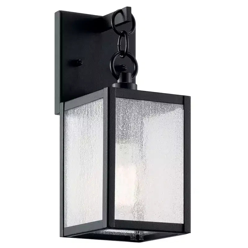 Lahden 12 1 Light Outdoor Wall Light with Clear Seeded Glass in Weathered Zinc