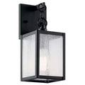 Lahden 12 1 Light Outdoor Wall Light with Clear Seeded Glass in Weathered Zinc