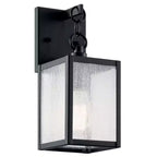 Lahden 12 1 Light Outdoor Wall Light with Clear Seeded Glass in Weathered Zinc