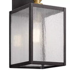 Lahden 12 1 Light Outdoor Wall Light with Clear Seeded Glass in Weathered Zinc