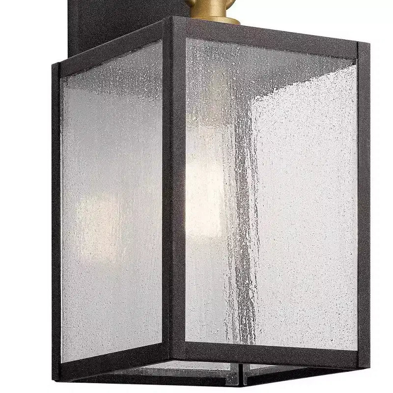 Lahden 12 1 Light Outdoor Wall Light with Clear Seeded Glass in Weathered Zinc