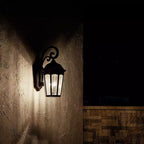 Courtyard 26.5 3 Light Outdoor Wall Light with Clear Seeded Glass in Textured Black