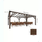12 X 20 FT Wood Pergola, Retractable Shade Canopy, Outdoor Wooden Pergola for Patio