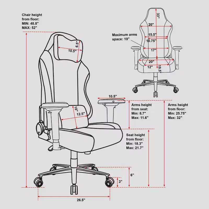 Fabric Memory Foam Gaming Chair - Techni Sport