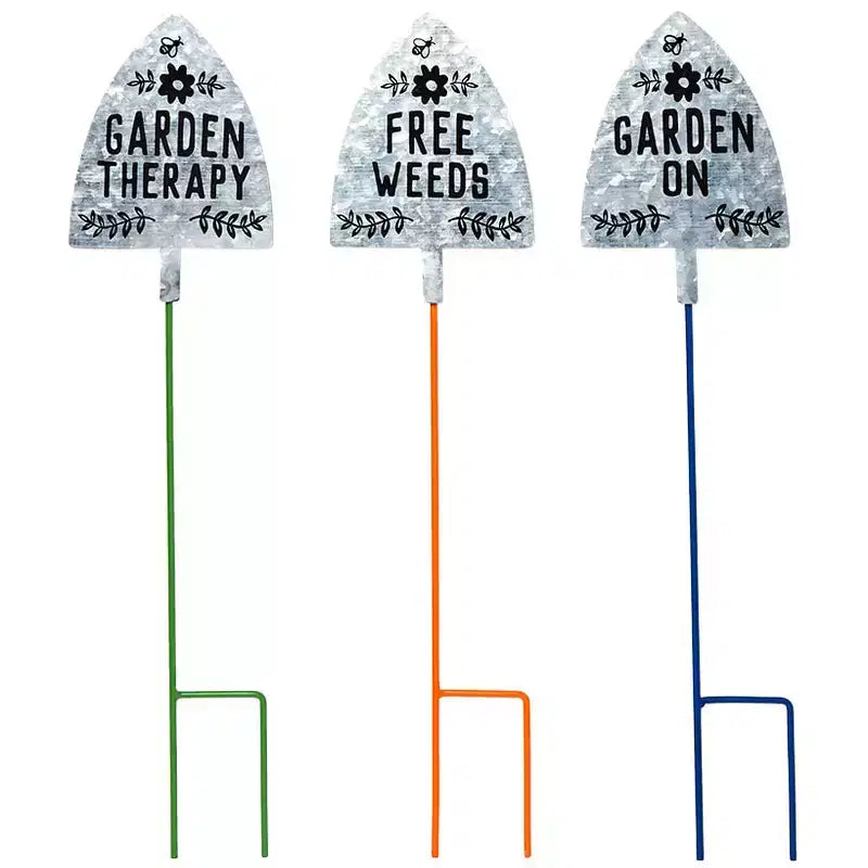 The Lakeside Collection Humorous Shovel Garden Stakes - Set of 3 -