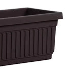 HC Companies 24 Inch Long Fluted Plastic Venetian Garden Window Container Planter Box for Flowers, Vegetables, or Succulents, Black (4 Pack)