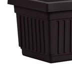 HC Companies 24 Inch Long Fluted Plastic Venetian Garden Window Container Planter Box for Flowers, Vegetables, or Succulents, Black (4 Pack)