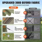 Pop Up Gazebo Screen Tent 10x10 FT 6-Sided Canopy Shelter with Removable Privacy Wind Cloths and Mesh