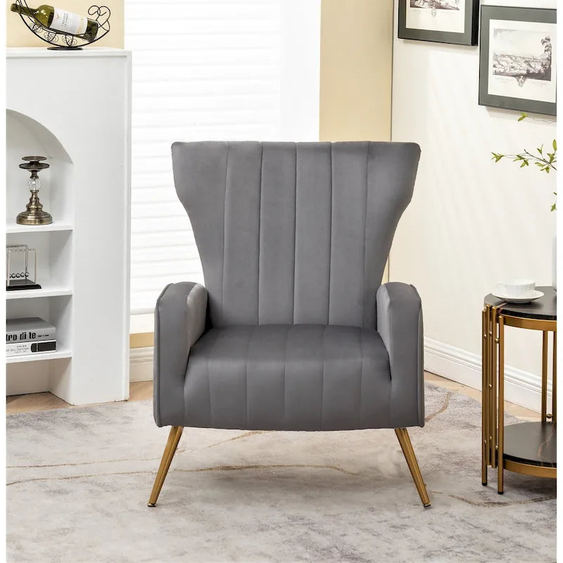 Kaleigh 27.6W Velvet Square Arm Sofa Chair