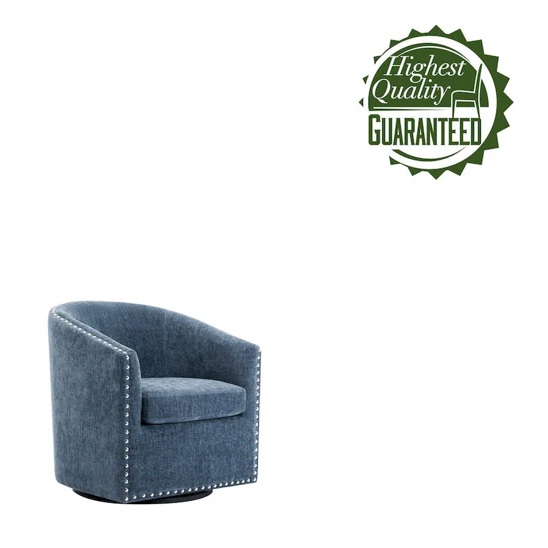 Porthos Home Wesa Swivel Fabric Upholstered Barrel Accent Chair