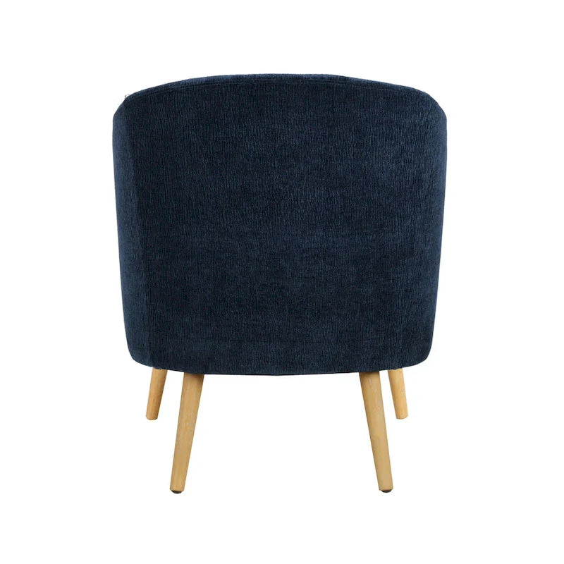 Porthos Home Quilla Corduroy Accent Barrel Chair with Rubberwood Legs