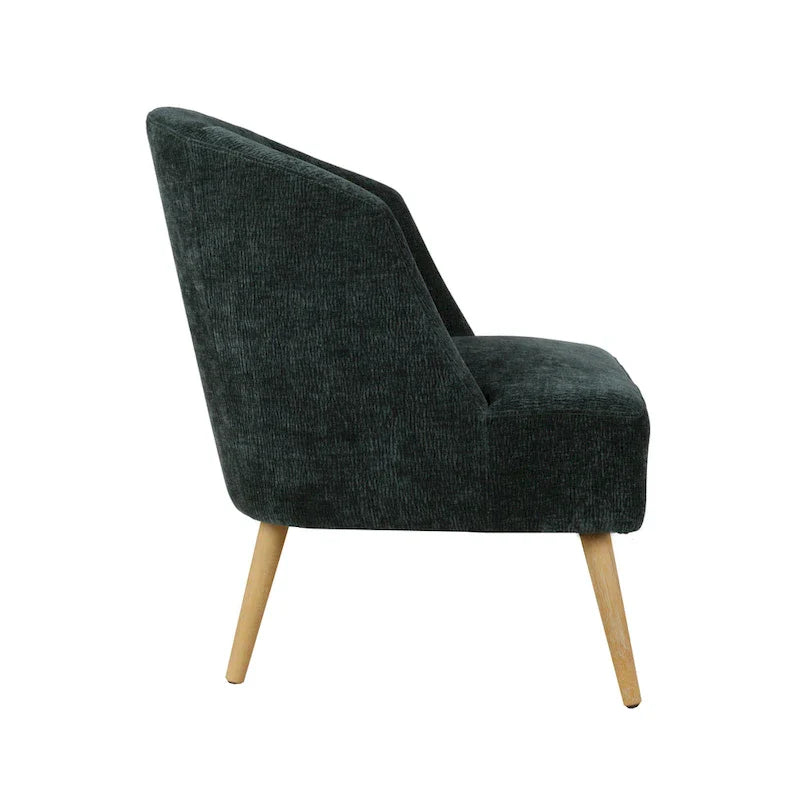 Porthos Home Quilla Corduroy Accent Barrel Chair with Rubberwood Legs