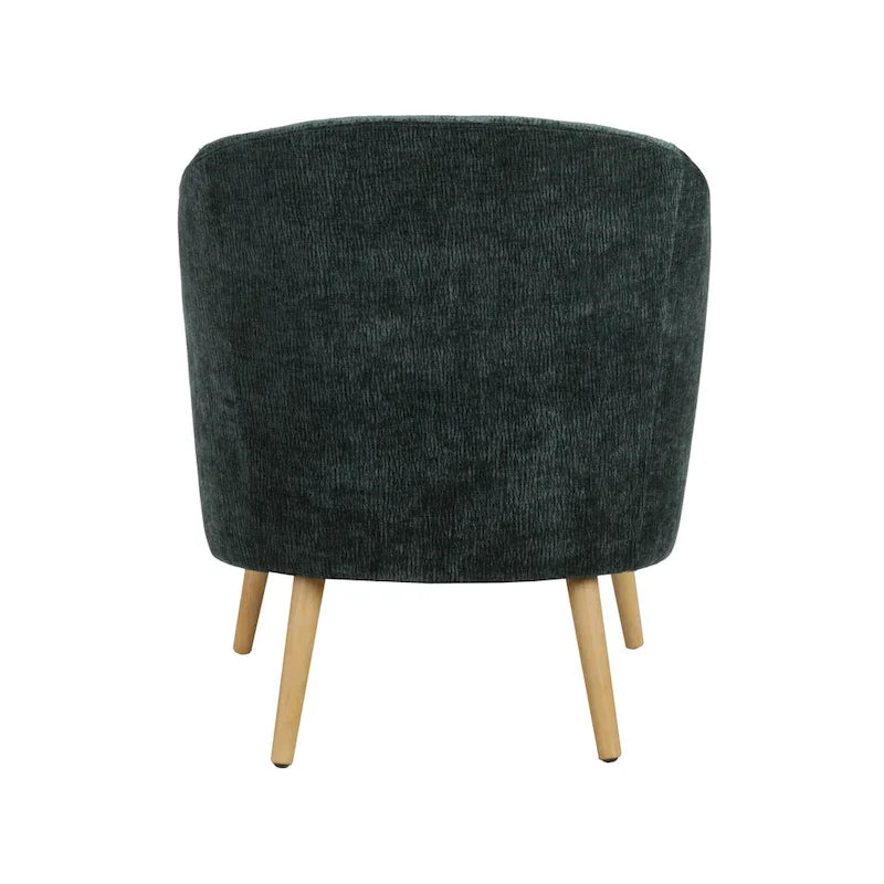 Porthos Home Quilla Corduroy Accent Barrel Chair with Rubberwood Legs