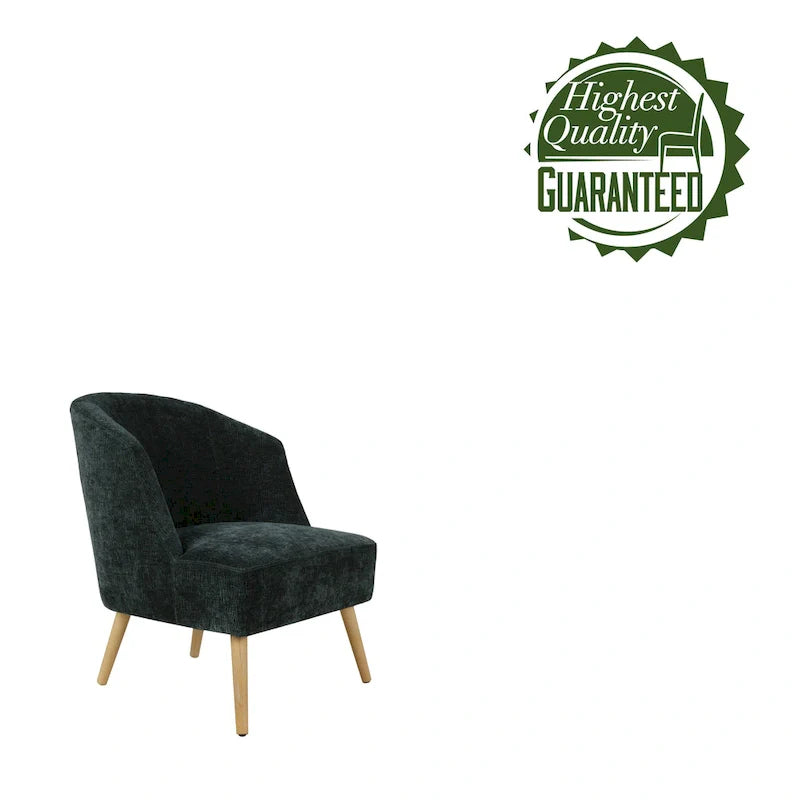 Porthos Home Quilla Corduroy Accent Barrel Chair with Rubberwood Legs