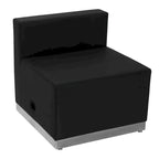 LeatherSoft Chair w/Brushed Stainless Steel Base - Reception Furniture