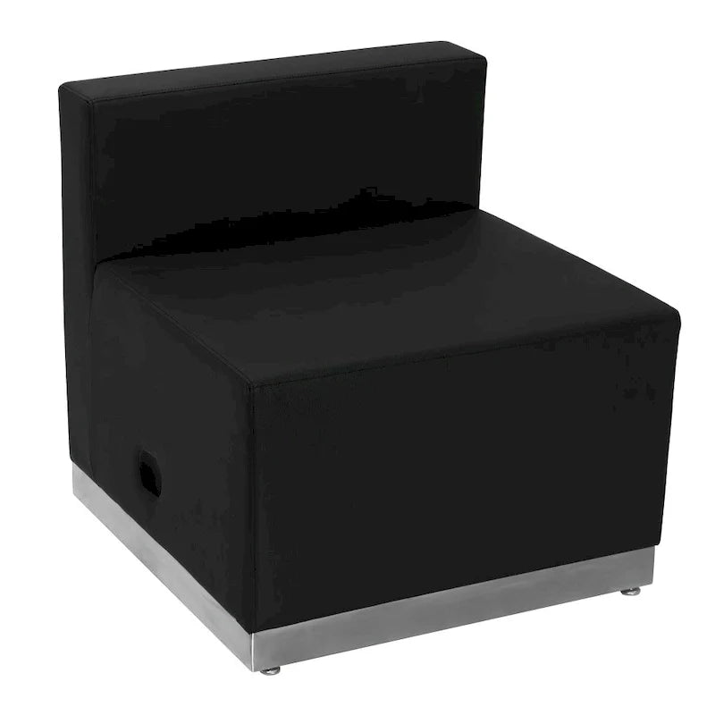 LeatherSoft Chair w/Brushed Stainless Steel Base - Reception Furniture