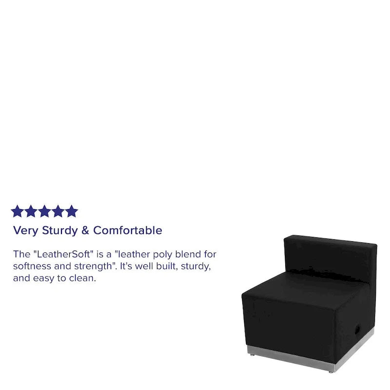 LeatherSoft Chair w/Brushed Stainless Steel Base - Reception Furniture