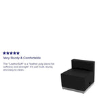 LeatherSoft Chair w/Brushed Stainless Steel Base - Reception Furniture