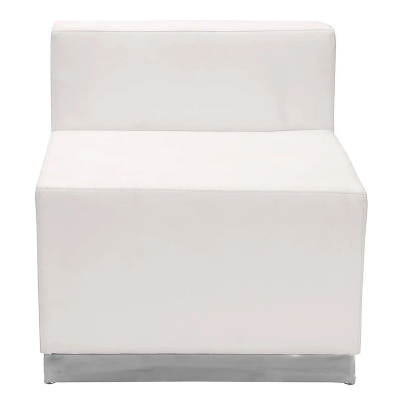 LeatherSoft Chair w/Brushed Stainless Steel Base - Reception Furniture