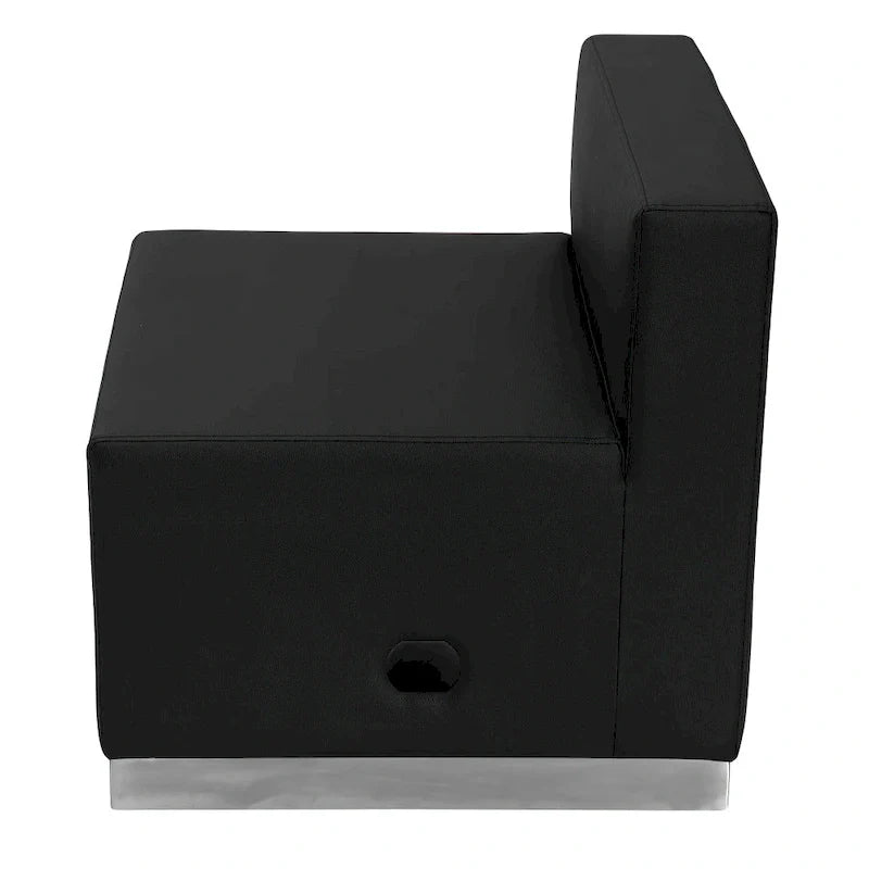LeatherSoft Chair w/Brushed Stainless Steel Base - Reception Furniture