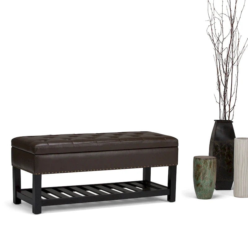 WYNDENHALL Riley 43 inch Wide Rectangle Ottoman Bench - 43 W x 17 D x 19 H