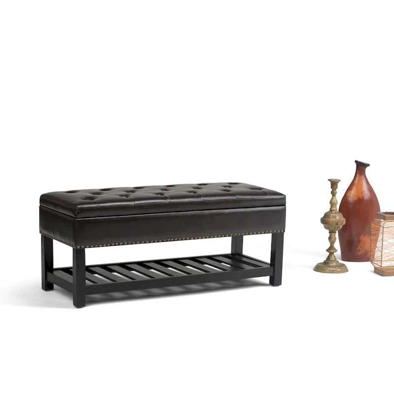 WYNDENHALL Riley 43 inch Wide Rectangle Ottoman Bench - 43 W x 17 D x 19 H