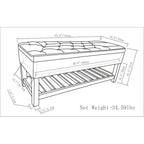 WYNDENHALL Riley 43 inch Wide Rectangle Ottoman Bench - 43 W x 17 D x 19 H