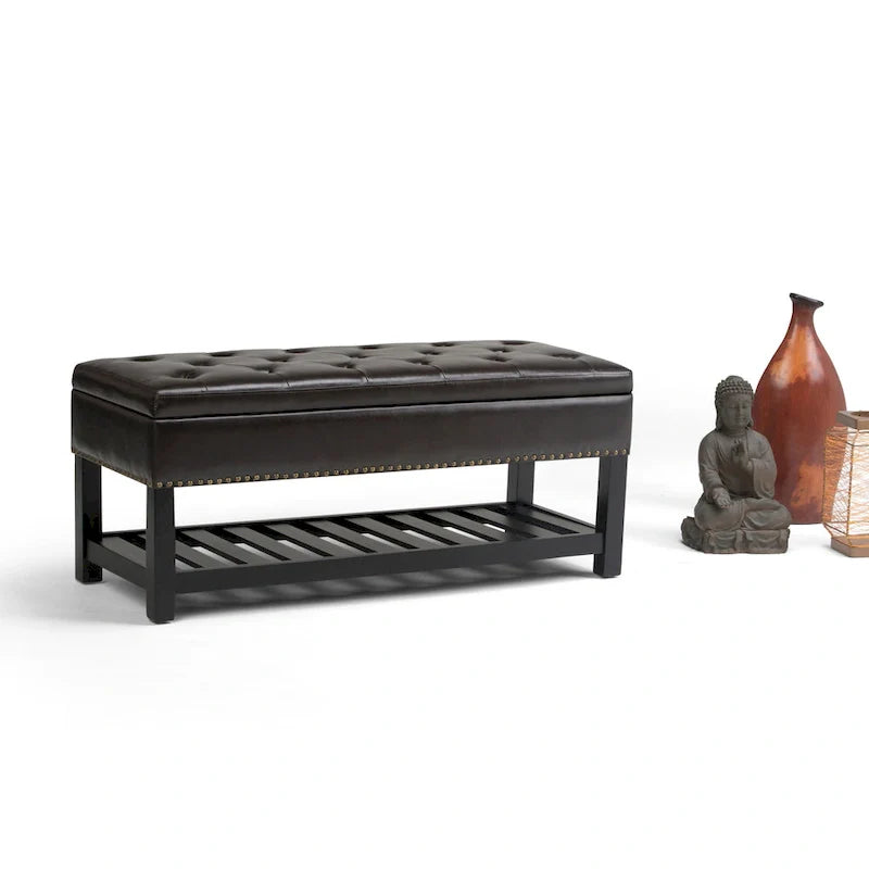 WYNDENHALL Riley 43 inch Wide Rectangle Ottoman Bench - 43 W x 17 D x 19 H