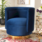 Saffi Glam and Luxe Upholstered Swivel Accent Chair