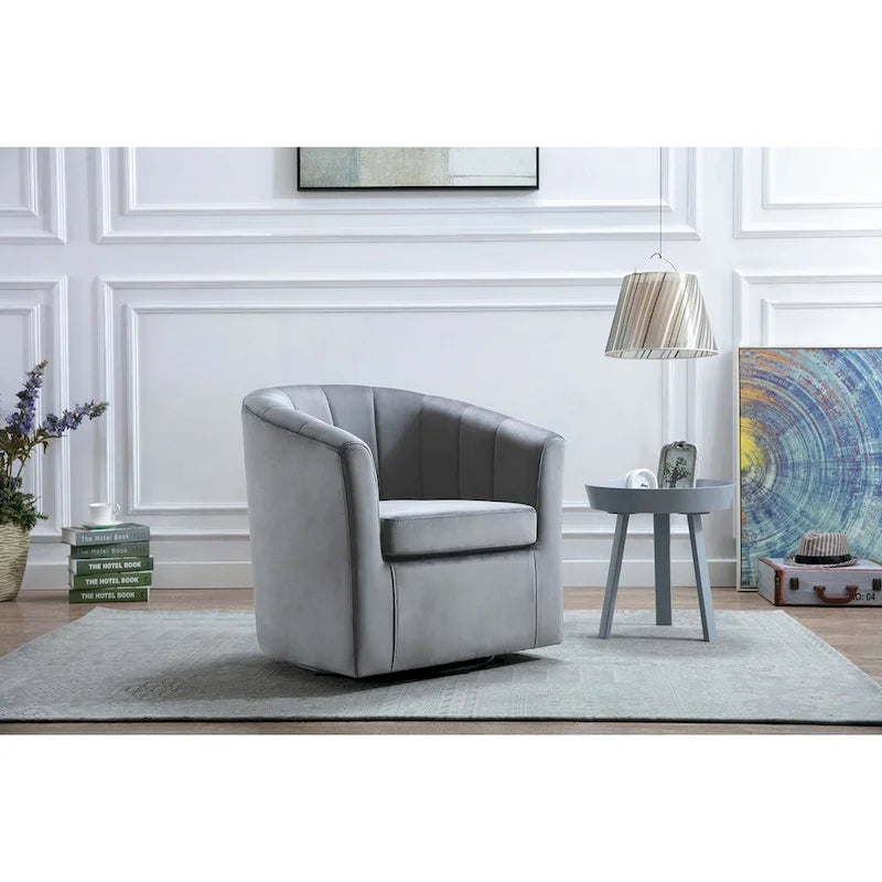 Carson Carrington Junsele Velvet Upholstery Swivel Accent Club Chair