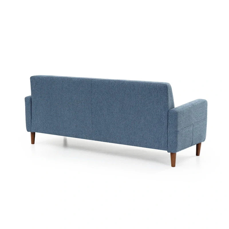 ADAIR Modern Tufted Linen Sofa with Armrest Pockets by Crown Comfort