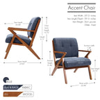 Porthos Home Earla Tufted Fabric Accent Chair with Wooden Legs and Armrests