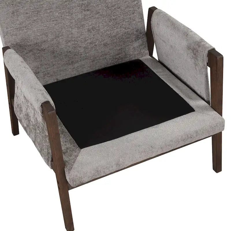 Mid-Century Velvet Solid Wood Accent Chair with Thick Seat Cushion