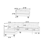 Bobkona Chaise Upholstered 3-piece Reversible Sectional Sofa Set