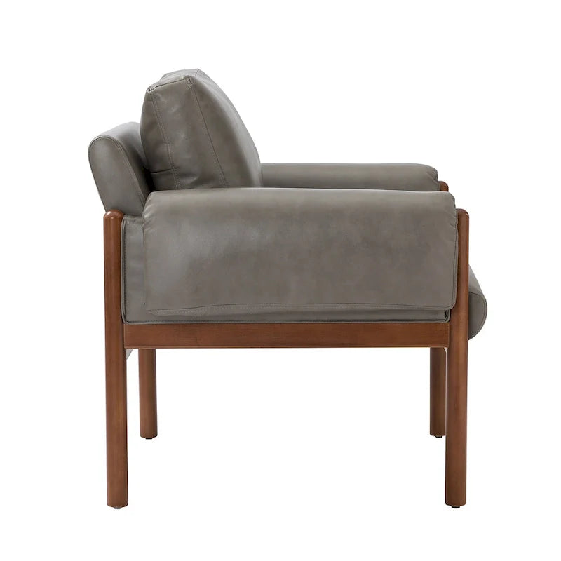 Tiago Comfy Glossy Living Room Armchair with Solid Wood Base Set of 2