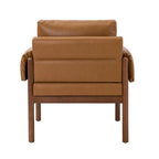 Tiago Comfy Glossy Living Room Armchair with Solid Wood Base Set of 2