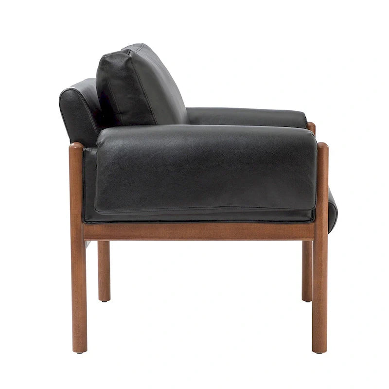 Tiago Comfy Glossy Living Room Armchair with Solid Wood Base Set of 2