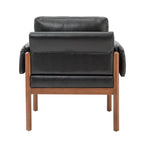 Tiago Comfy Glossy Living Room Armchair with Solid Wood Base Set of 2