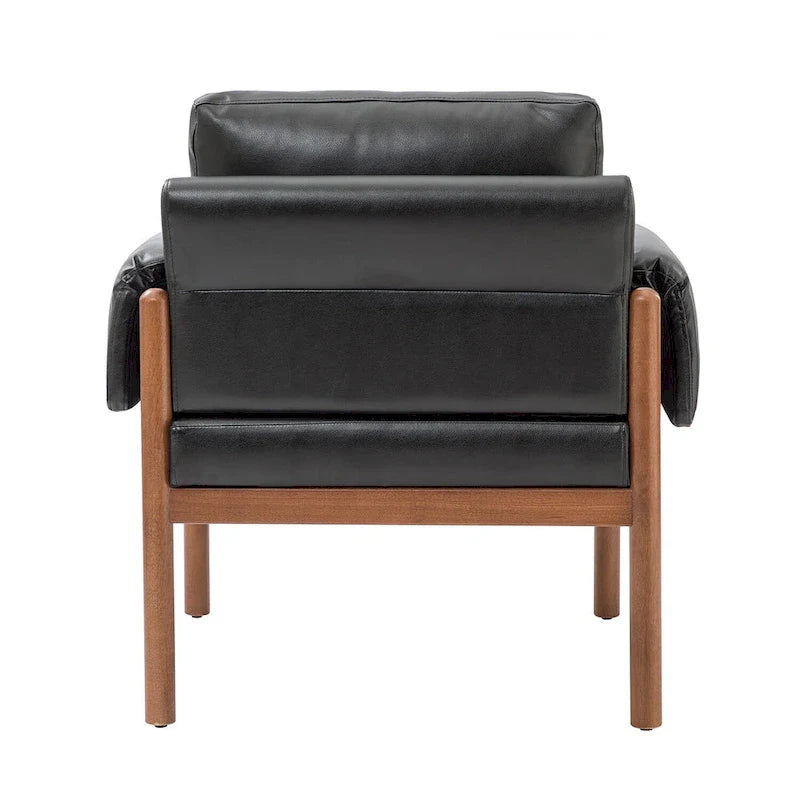 Tiago Comfy Glossy Living Room Armchair with Solid Wood Base Set of 2