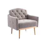 Teddy Fabric Upholstered Tufted Accent Chair With Rose Golden feet