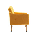 Teddy Fabric Upholstered Tufted Accent Chair With Rose Golden feet