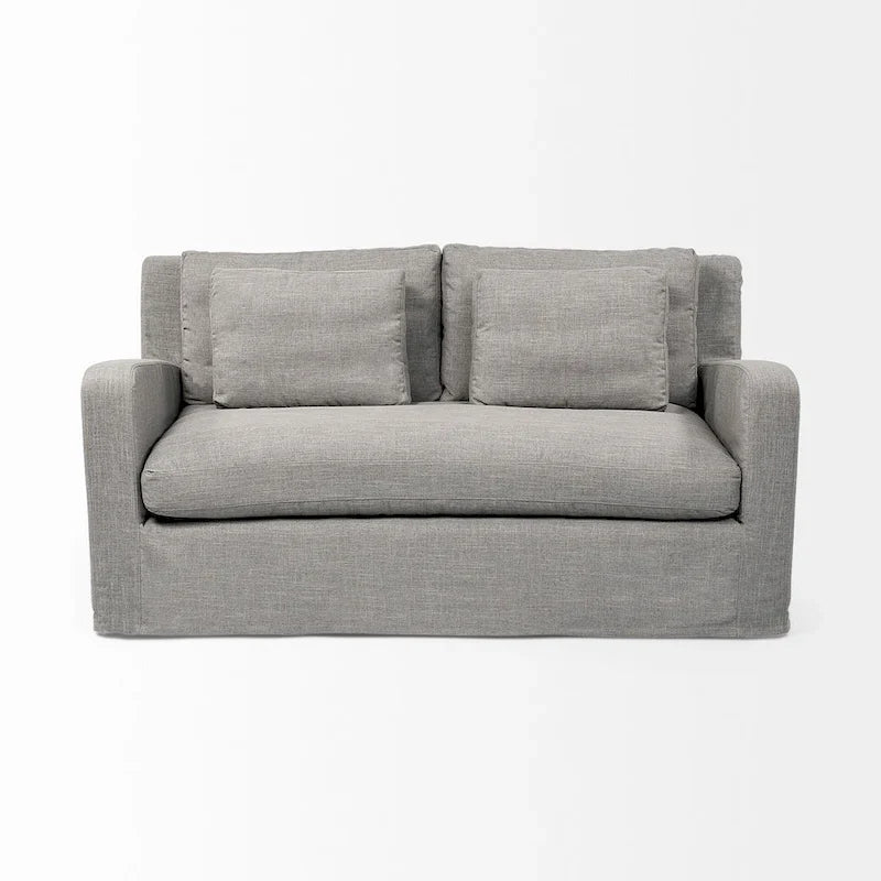Denly I Beige Slipcover Two Seater Sofa