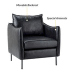 Jaime Modern Vegan Leather Accent Chair with removable Cushion by HULALA HOME