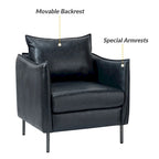 Jaime Modern Vegan Leather Accent Chair with removable Cushion by HULALA HOME