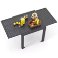 Costway 31.5-63 Expandable Patio Dining Table for 4-6 Person with Slatted Tabletop