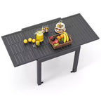 Costway 31.5-63 Expandable Patio Dining Table for 4-6 Person with Slatted Tabletop