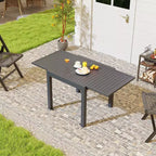 Costway 31.5-63 Expandable Patio Dining Table for 4-6 Person with Slatted Tabletop