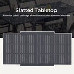 Costway 31.5-63 Expandable Patio Dining Table for 4-6 Person with Slatted Tabletop