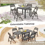 Costway 31.5-63 Expandable Patio Dining Table for 4-6 Person with Slatted Tabletop
