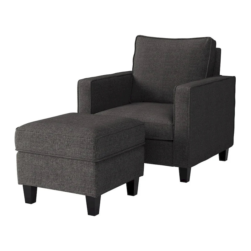 2 Piece Georgia Accent Chair with Ottoman Set